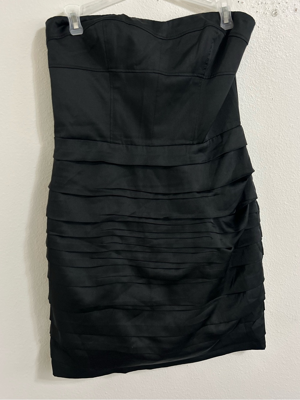 Express strapless black tiered dress